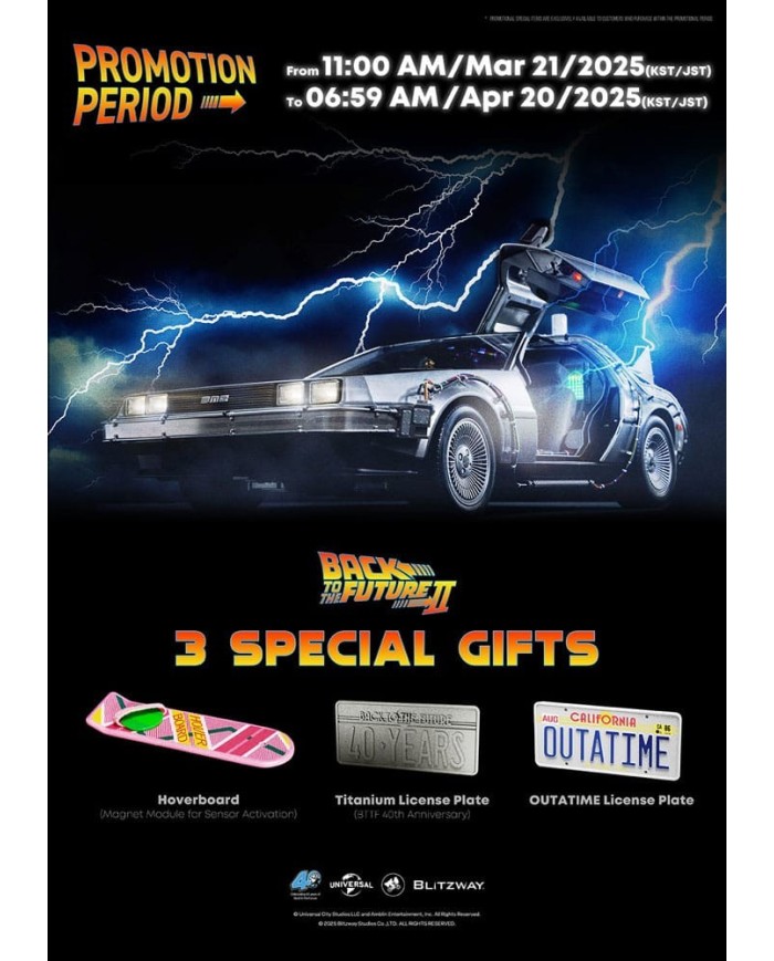 Delorean Time Machine Regreso al Futuro II Vehículo de acción 1/6