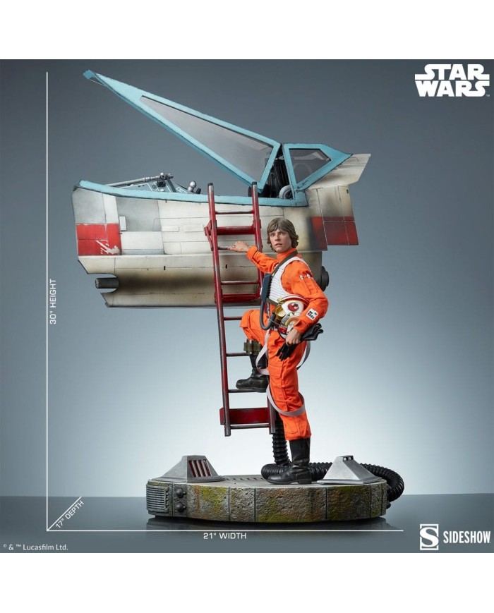 Luke Skywalker & X-Wing: Red Five, Standing By Star Wars Estatua Premium Format