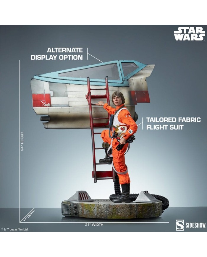 Luke Skywalker & X-Wing: Red Five, Standing By Star Wars Estatua Premium Format
