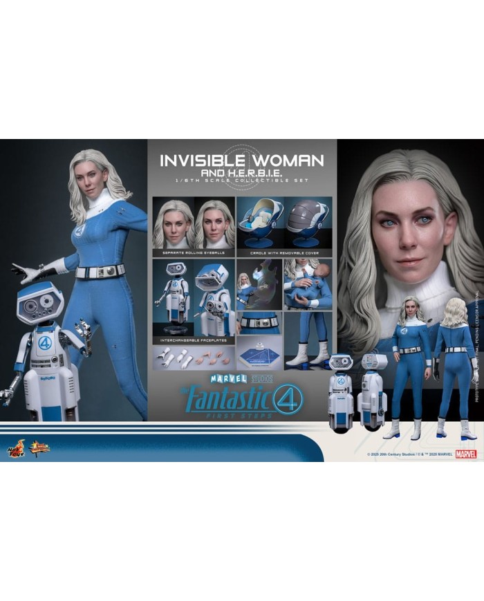 Invisible Woman & H.E.R.B.I.E. Los Cuatro Fantásticos: primeros pasos Pack de 2 Figuras Movie Masterpiece 1/6