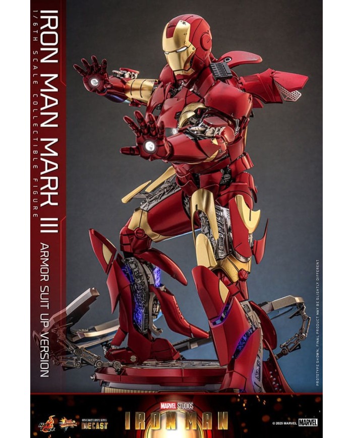 Iron Man Mark III (Armor Suit Up Version) Iron Man Figura Movie Masterpiece Diecast 1/6