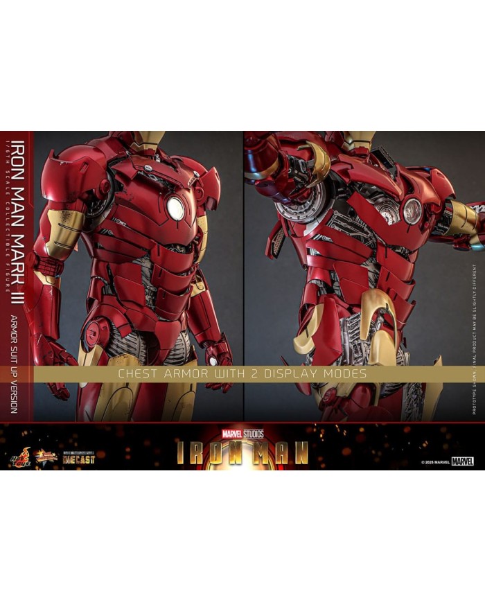 Iron Man Mark III (Armor Suit Up Version) Iron Man Figura Movie Masterpiece Diecast 1/6