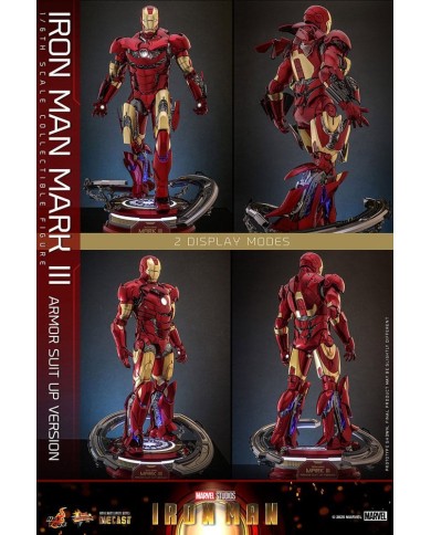 Iron Man Mark III (Armor Suit Up Version) Iron Man Figura Movie Masterpiece Diecast 1/6