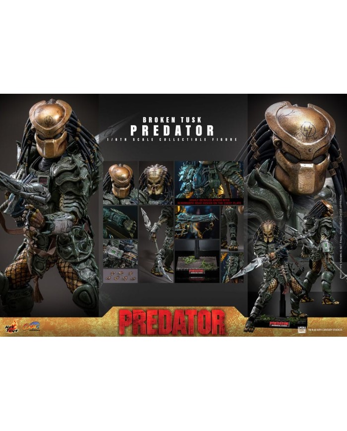 Broken Tusk Predator Alien vs. Predator Figura Comic Masterpiece 1/6