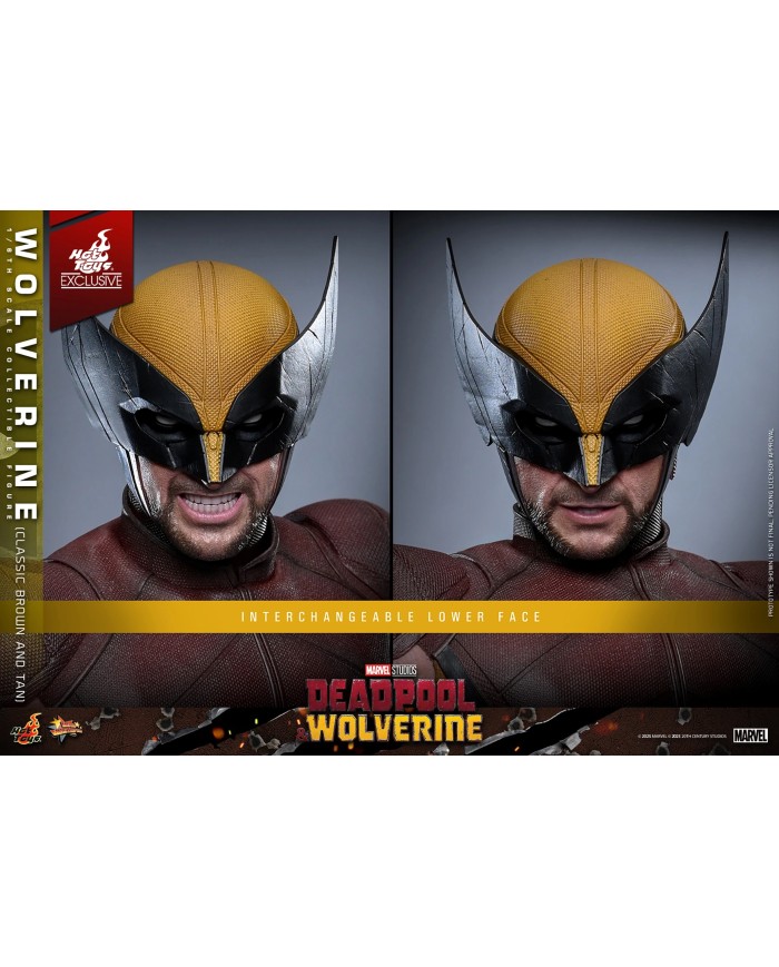 Wolverine (Classic Brown and Tan) Hot Toys Exclusive Deadpool & Wolverine Movie Masterpiece Action Figure 1/6