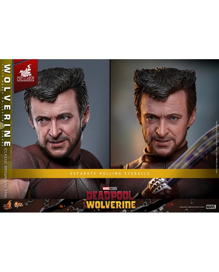 Wolverine (Classic Brown and Tan) Hot Toys Exclusive Deadpool & Wolverine Movie Masterpiece Action Figure 1/6