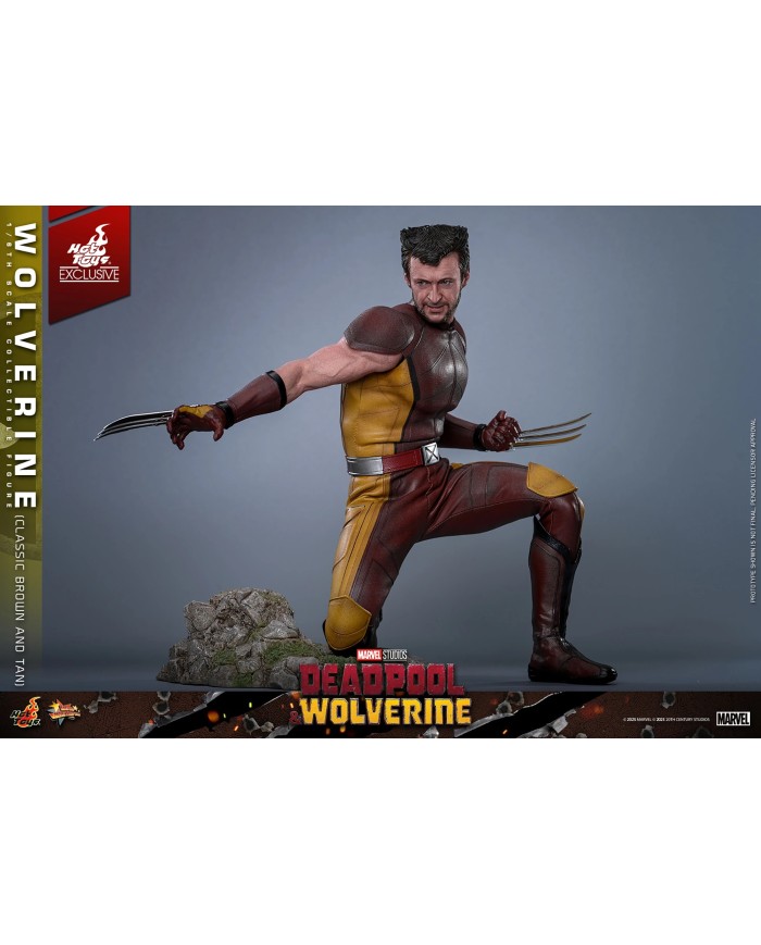 Wolverine (Classic Brown and Tan) Hot Toys Exclusive Deadpool & Wolverine Movie Masterpiece Action Figure 1/6