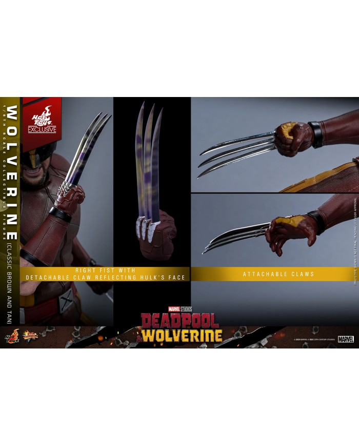 Wolverine (Classic Brown and Tan) Hot Toys Exclusive Deadpool & Wolverine Movie Masterpiece Action Figure 1/6