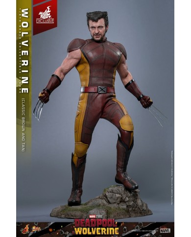 Wolverine (Classic Brown and Tan) Hot Toys Exclusive Deadpool & Wolverine Movie Masterpiece Action Figure 1/6