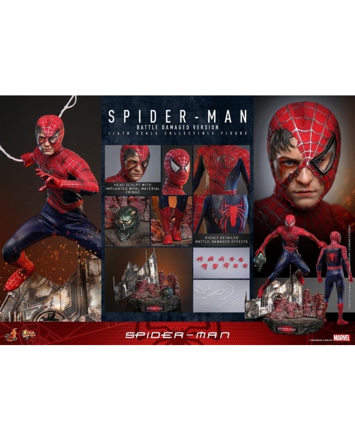 Spider-Man Battle Damaged Version Figura Movie Masterpiece 1/6