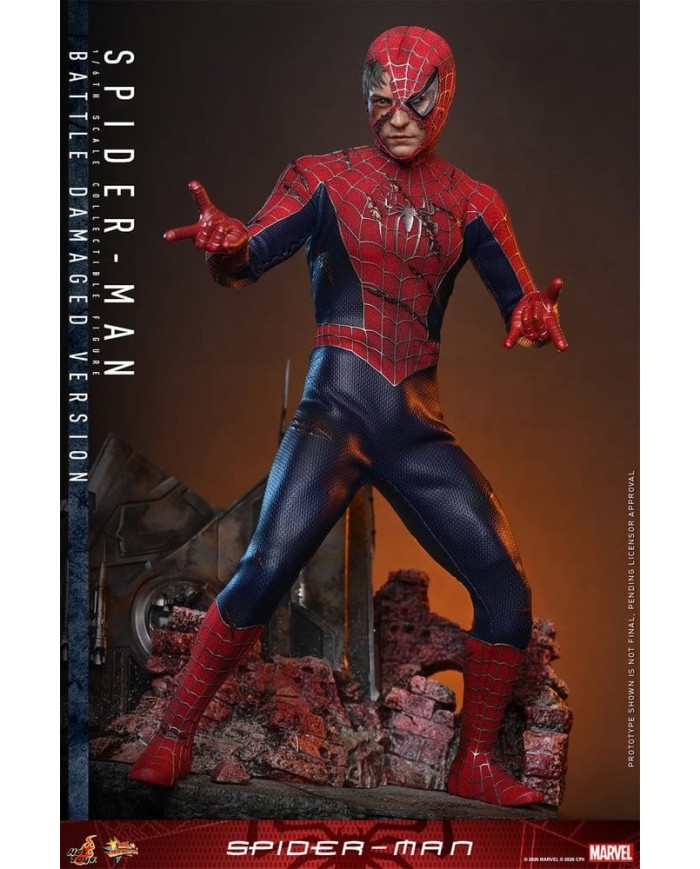Spider-Man Battle Damaged Version Figura Movie Masterpiece 1/6