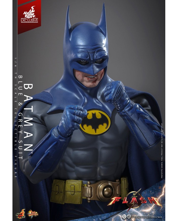 Batman (Blue & Grey Suit) Limited Edition Hot Toys Exclusive The Flash Movie Masterpiece Action Figure 1/6