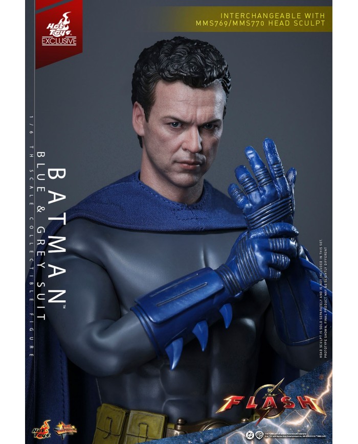 Batman (Blue & Grey Suit) Limited Edition Hot Toys Exclusive The Flash Movie Masterpiece Action Figure 1/6