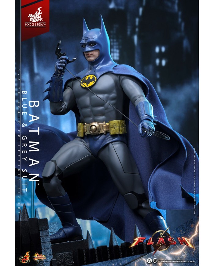 Batman (Blue & Grey Suit) Limited Edition Hot Toys Exclusive The Flash Movie Masterpiece Action Figure 1/6
