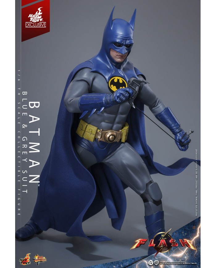 Batman (Blue & Grey Suit) Limited Edition Hot Toys Exclusive The Flash Movie Masterpiece Action Figure 1/6