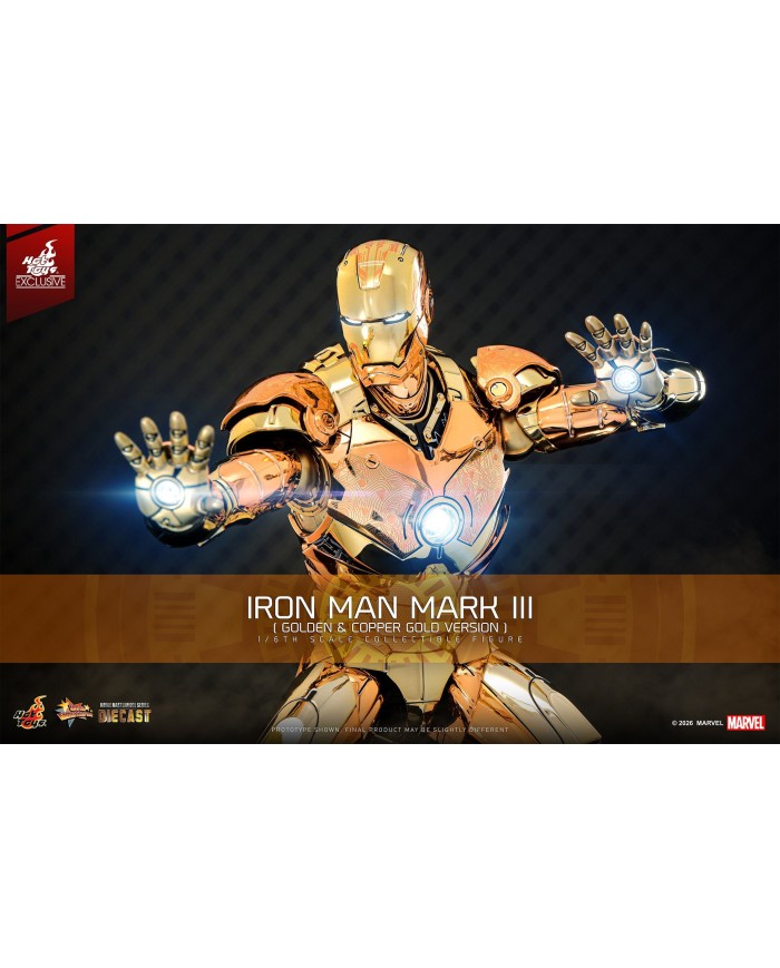 Iron Man Mark III (Golden & Copper Gold Version) Hot Toys Exclusive Iron Man Movie Masterpiece Diecast Action Figure 1/6