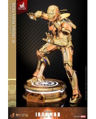 Iron Man Mark III (Golden & Copper Gold Version) Hot Toys Exclusive Iron Man Movie Masterpiece Diecast Action Figure 1/6