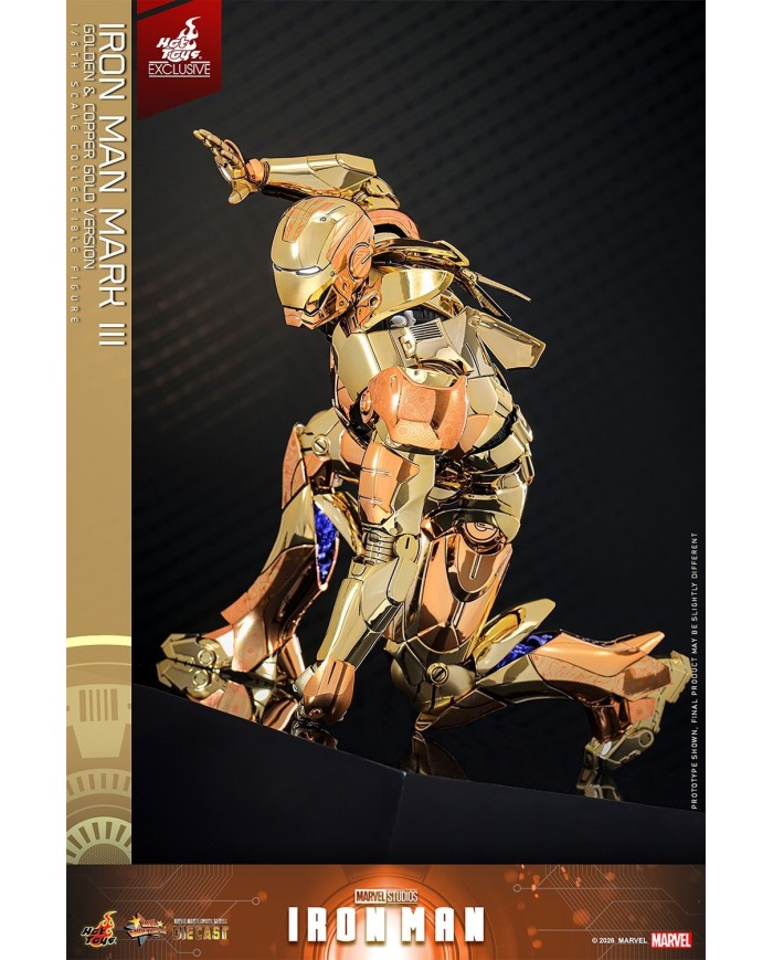 Iron Man Mark III (Golden & Copper Gold Version) Hot Toys Exclusive Iron Man Movie Masterpiece Diecast Action Figure 1/6