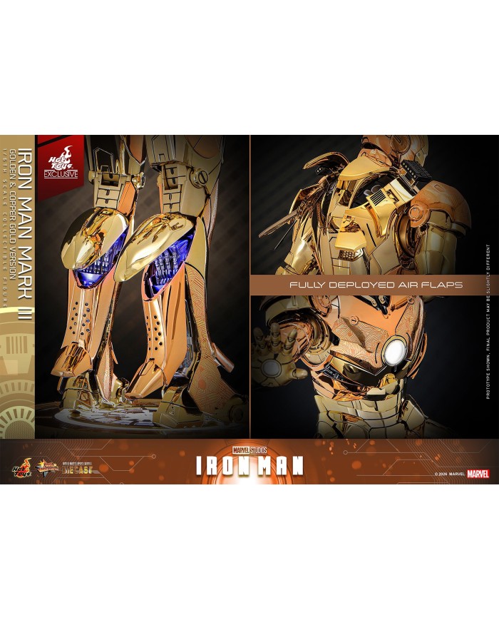 Iron Man Mark III (Golden & Copper Gold Version) Hot Toys Exclusive Iron Man Movie Masterpiece Diecast Action Figure 1/6