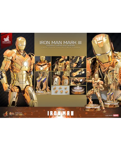 Iron Man Mark III (Golden & Copper Gold Version) Hot Toys Exclusive Iron Man Movie Masterpiece Diecast Action Figure 1/6