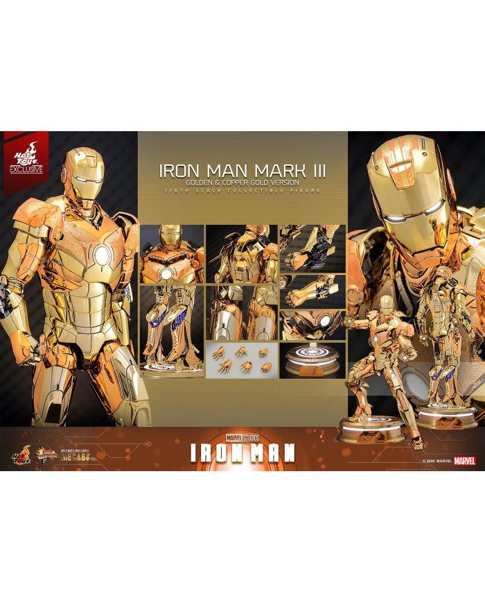 Iron Man Mark III (Golden & Copper Gold Version) Hot Toys Exclusive Iron Man Movie Masterpiece Diecast Action Figure 1/6