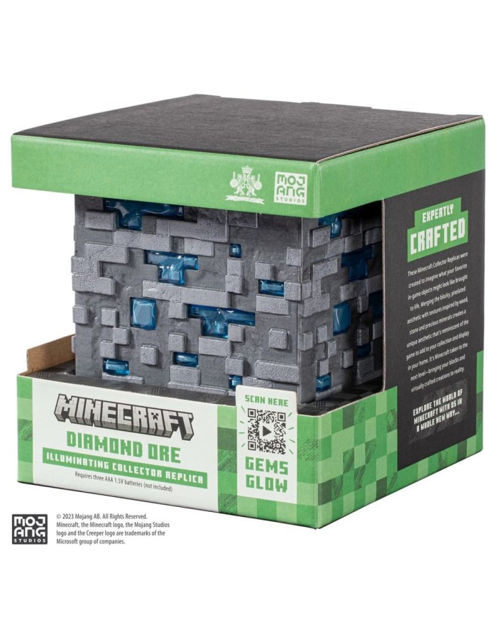 Illuminating Diamond Ore Cube Minecraft Réplica